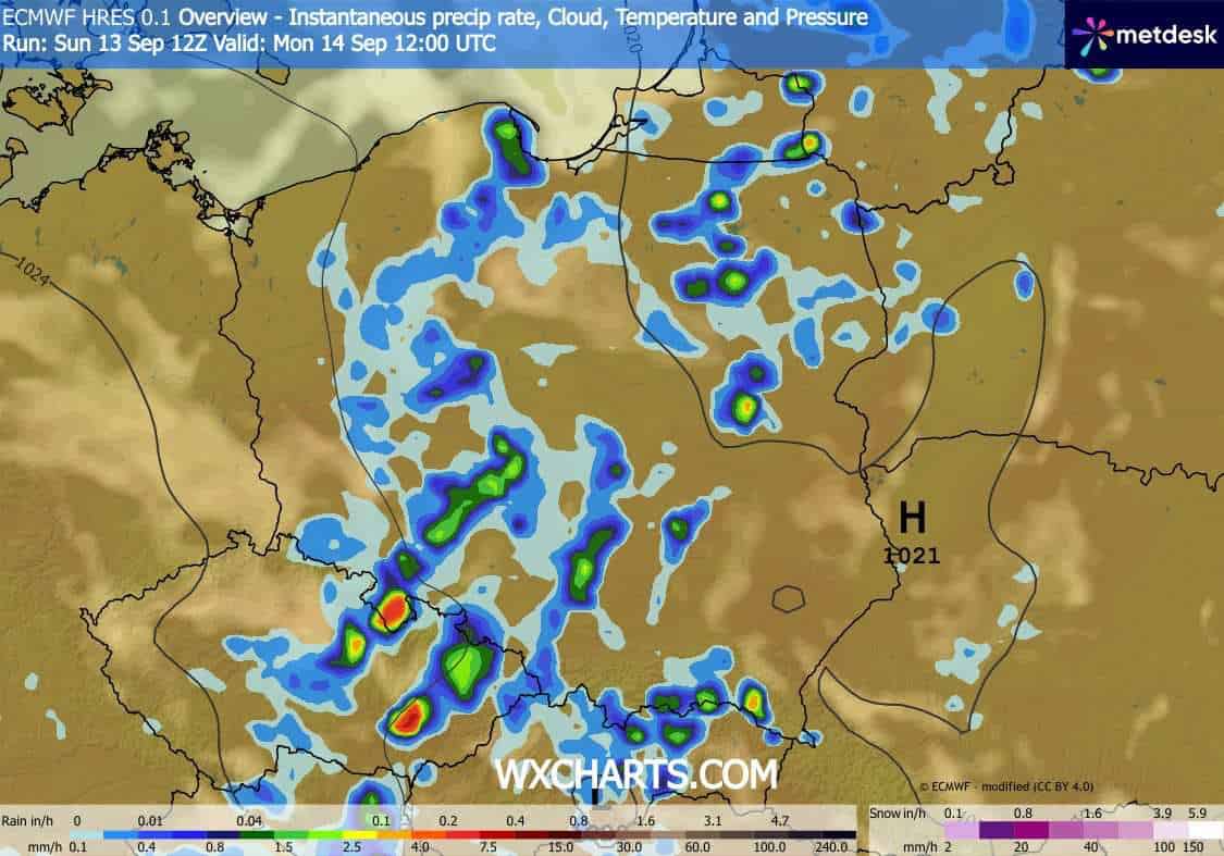 opady oraz burze w kraju. dynamiczna pogoda