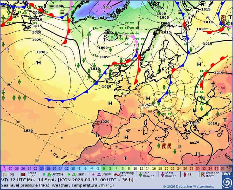 Pogoda na 5 dni. Sytuacja synoptyczna początek tygodnia