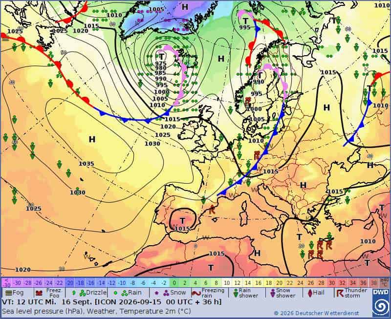 Potężna wichura na północy. Bieżąca sytuacja synoptyczna