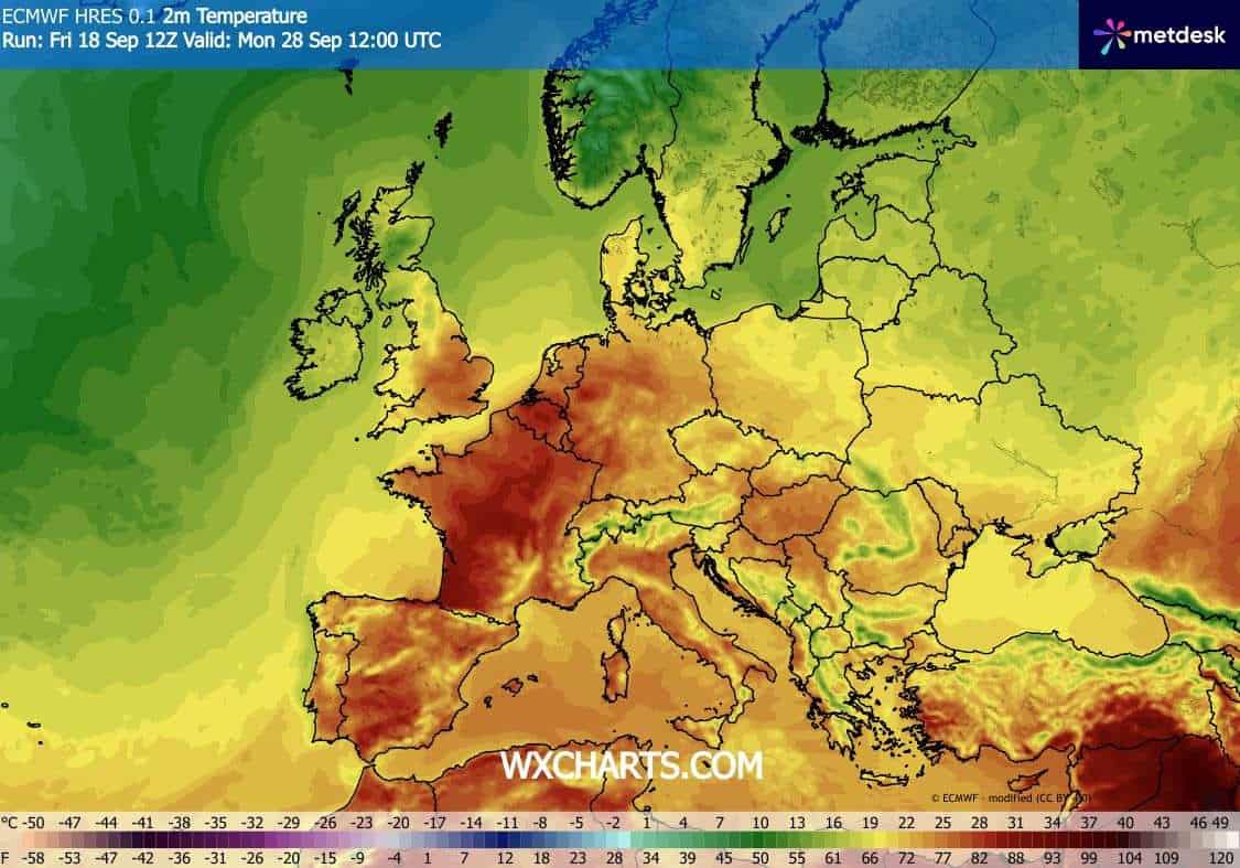 Upał w Europie do końca września