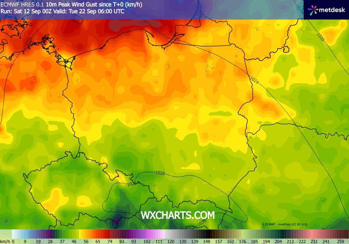 groźna aura i wichury w regionie