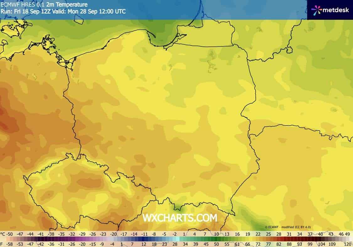 Ostatni weekend września przyniesie wysokie temperatury w Polsce
