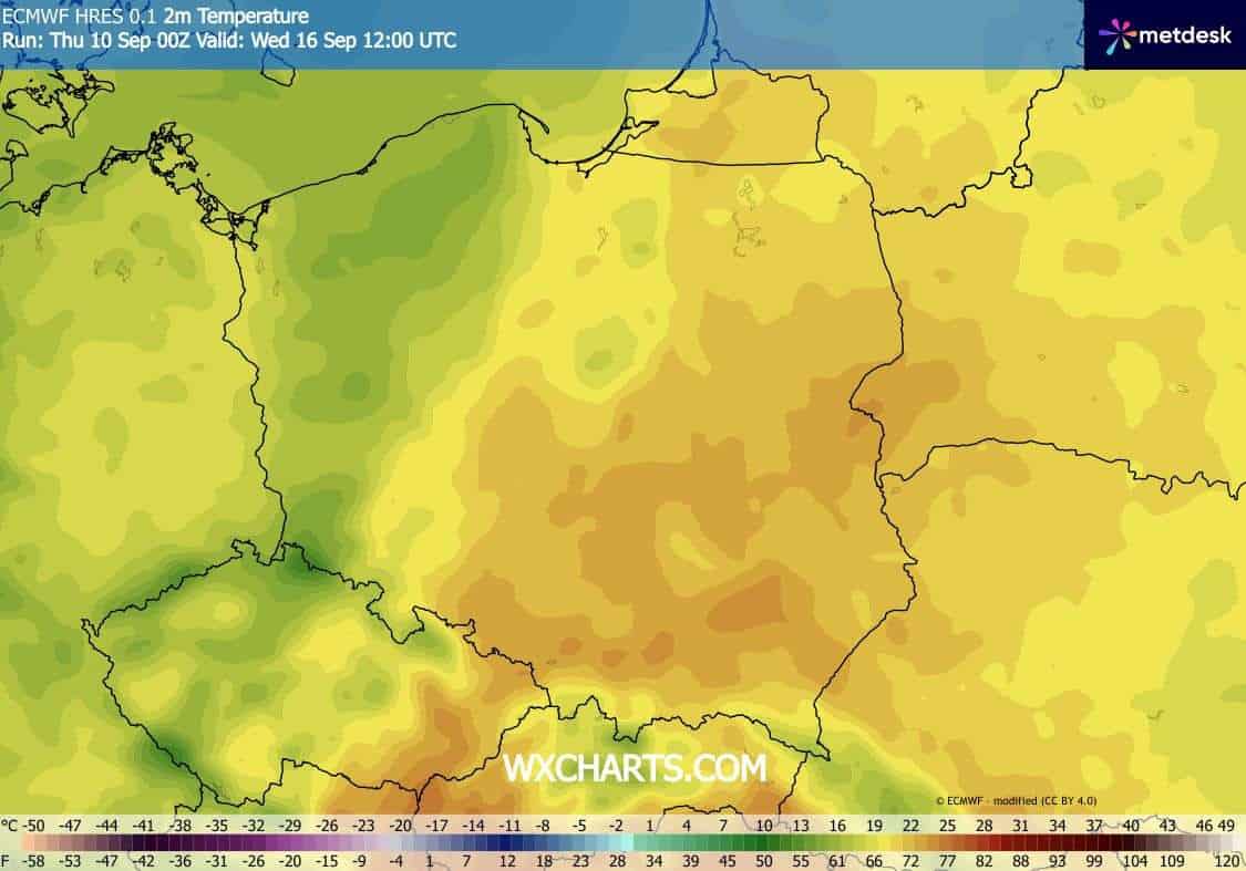 Wysokie temperatury w środę w Polsce. Upał nie wystąpi
