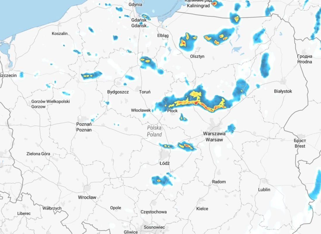 burzowa pogoda w kraju 