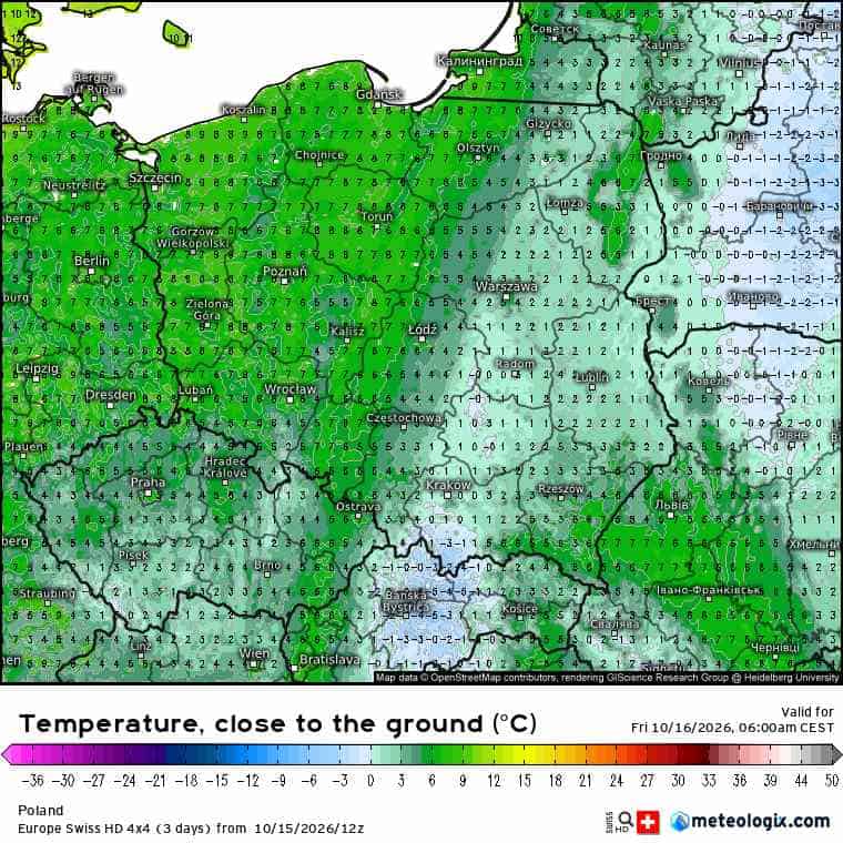 mgły i jesienna pogoda w Polsce