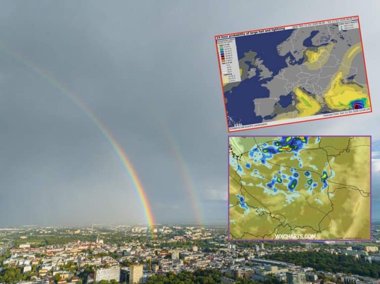opady i dynamiczna pogoda. Groźna aura