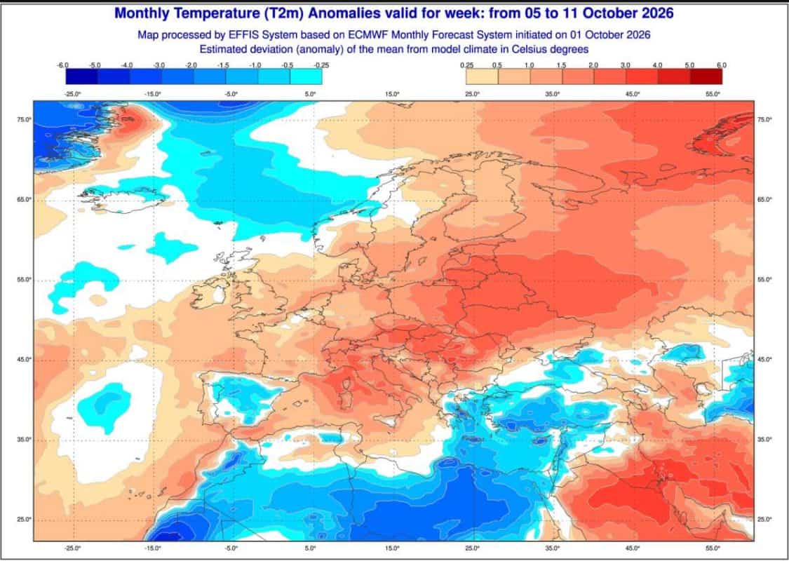 Koniec babiego lata i drastyczny spadek z 25°C do ujemnych temperatur po 9 października.