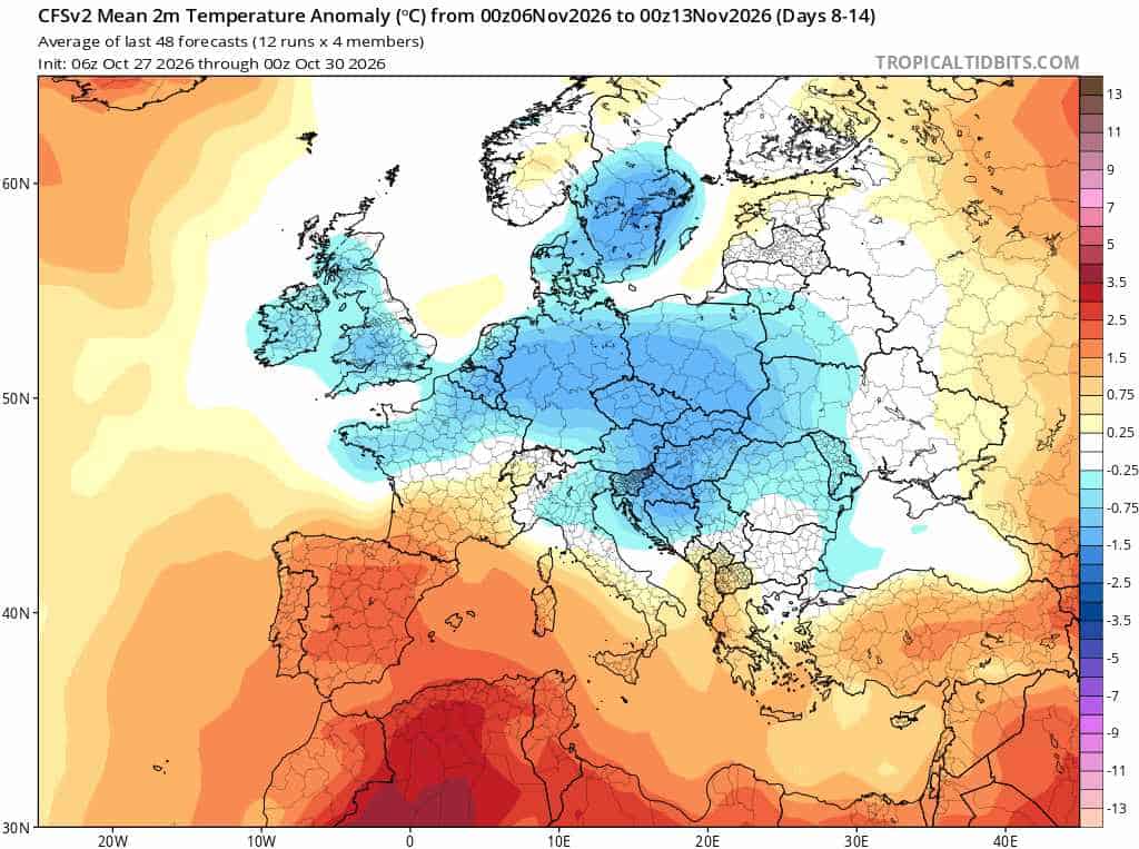 ujemna anomalia termiczna w kraju 