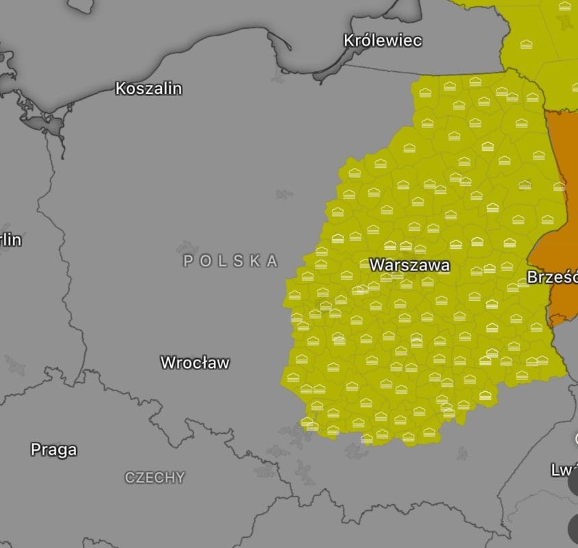 mgły i mróz w Polsce