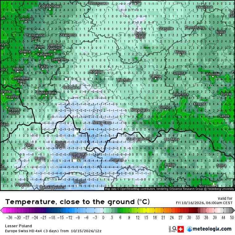 mgły marznące i mróz w kraju 