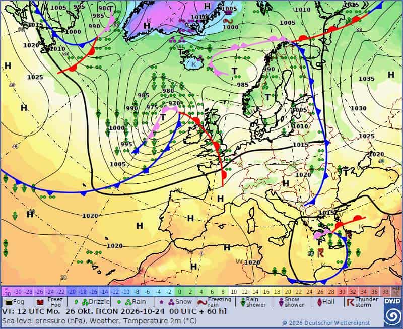 Pogoda na 5 dni plus weekend. Sytuacja synoptyczna na początek tygodnia
