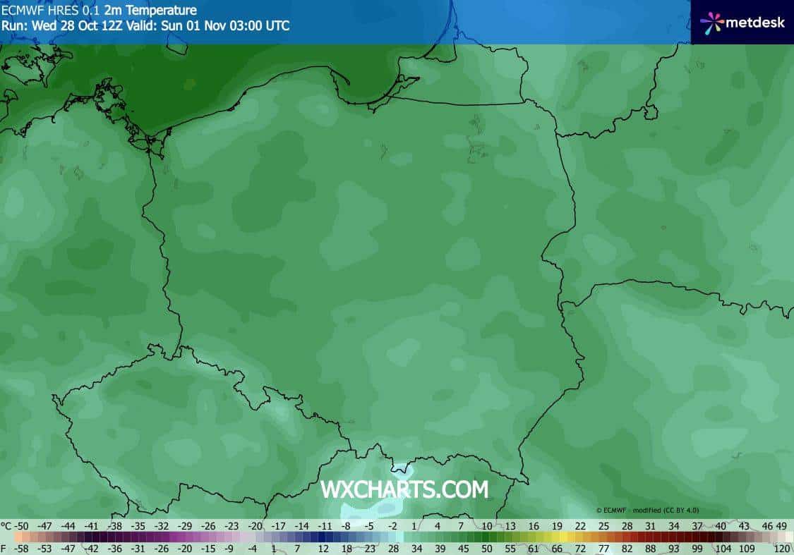 Pogoda na weekend przyniesie nam niższe temperatur odczuwalne w Polsce