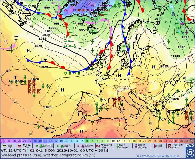 Sytuacja synoptyczna na piątek