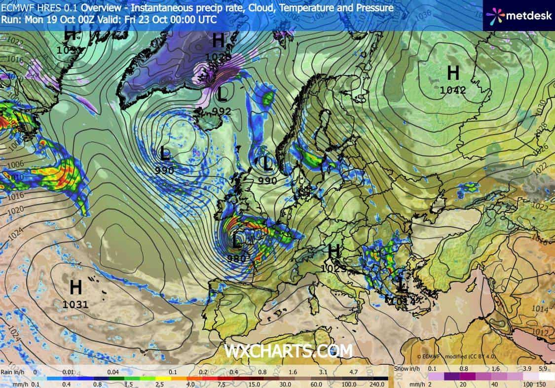 Silna wichura nad Europą. Duża różnica ciśnienia