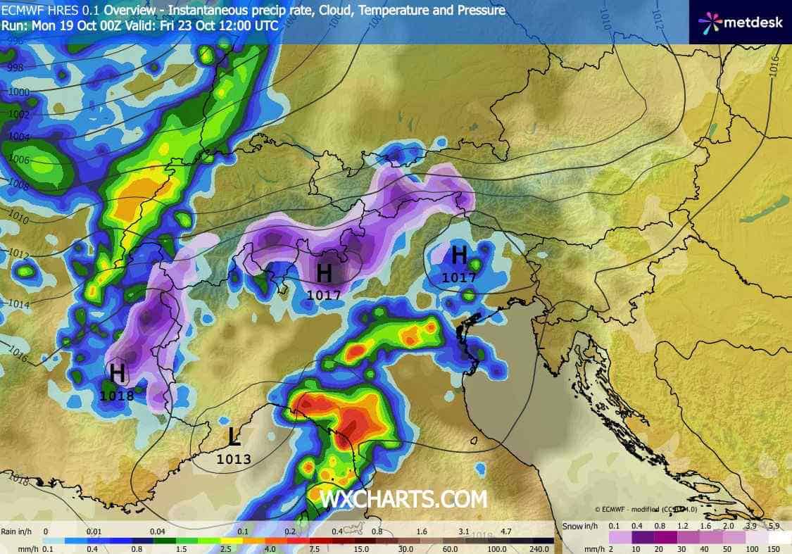 intensywne opady śniegu w Alpach
