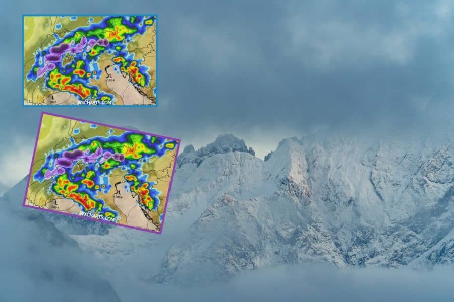 śnieg w alpach