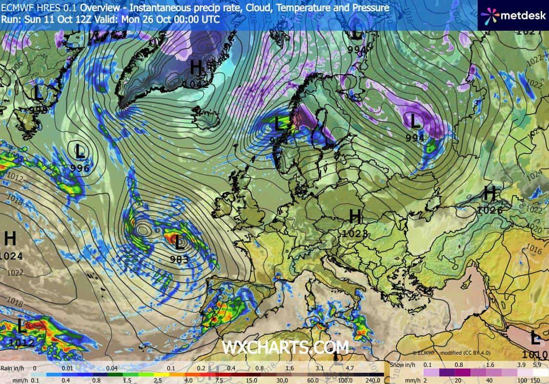 Końcówka października to kolejna wichura w Europie