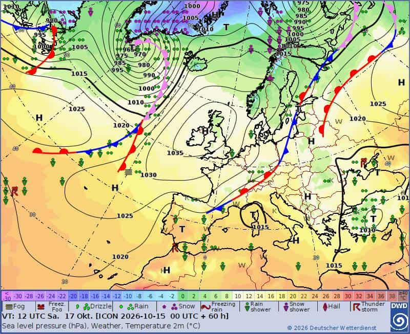 Wichura zbliża się do Europy. Sytuacja synoptyczna